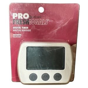 Pro By GoodCook Freshionals Digital Cooking Timer With Magnetic Back White